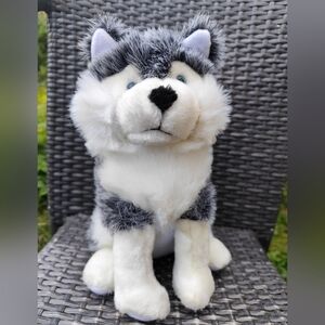 Ganz Husky Puppy Dog Plush Gray/ White Stuffed Plush